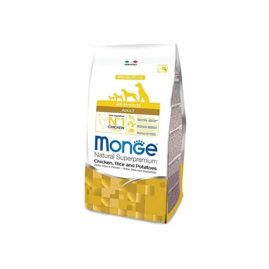Monge Natural superpremium pentru câini adulți de toate rasele, cu pui, orez și cartofi, hrană uscată pentru câini, 12 kg