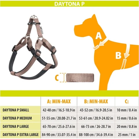 Ferplast Daytona Extra Large Blue - Verstelbaar, gewatteerd nylon hondenharnas