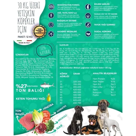 Exclusion Mediterraneo monoprotein formula large breed adult al tonno - alimento completo per cani adulti di grande taglia 12 kg