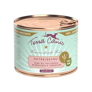 Terra Canis Sans céréales au poulet - Aliment complet pour chiens adultes présentant une intolérance aux céréales, 200 g