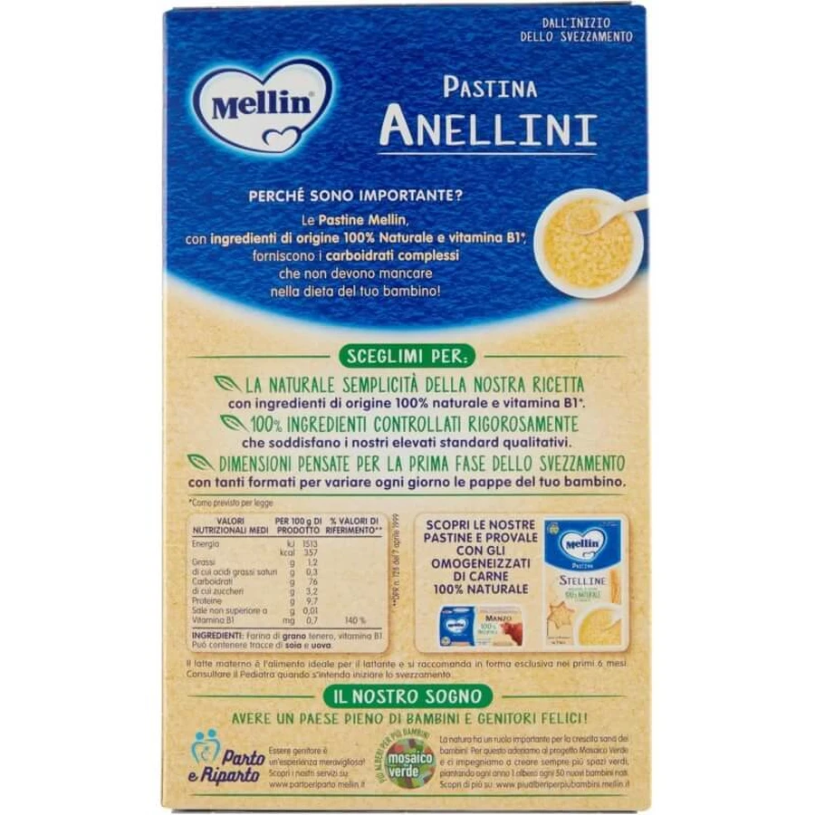 Mellin Paste pentru copii, inele, 320 g