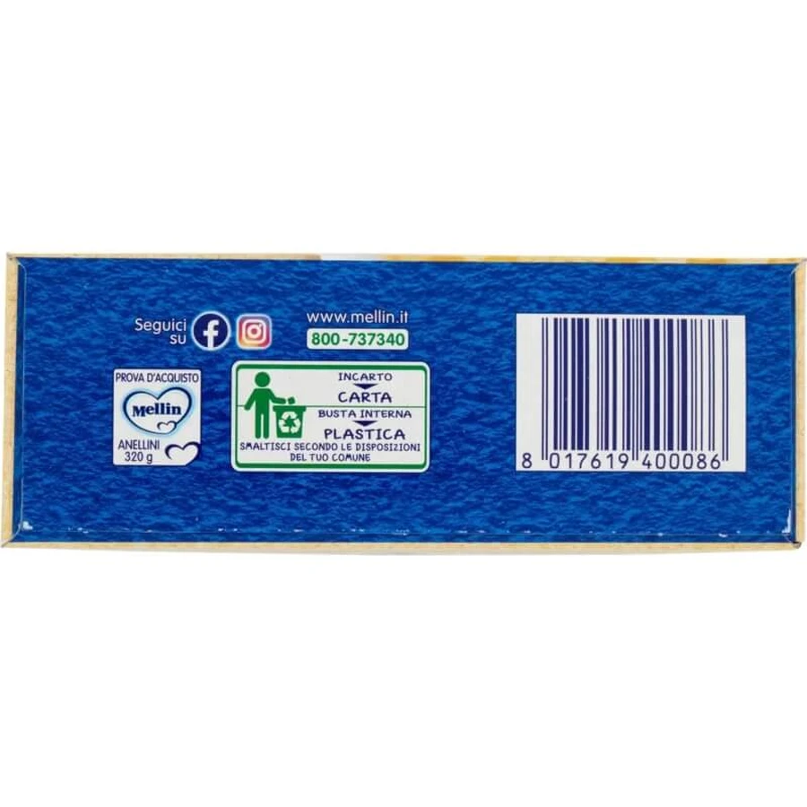 Mellin Paste pentru copii, inele, 320 g