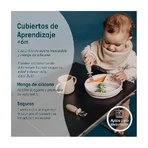 Suavinex Selection Set of Adjustable Weaning Cutlery, Stainless Steel with Silicone Handles, 6 months and up – Beige