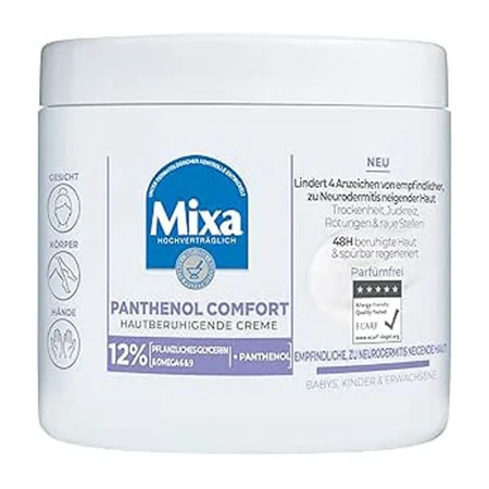 Mixa Panthenol Comfort – Regenerierende Creme für atopische Haut, 400 ml