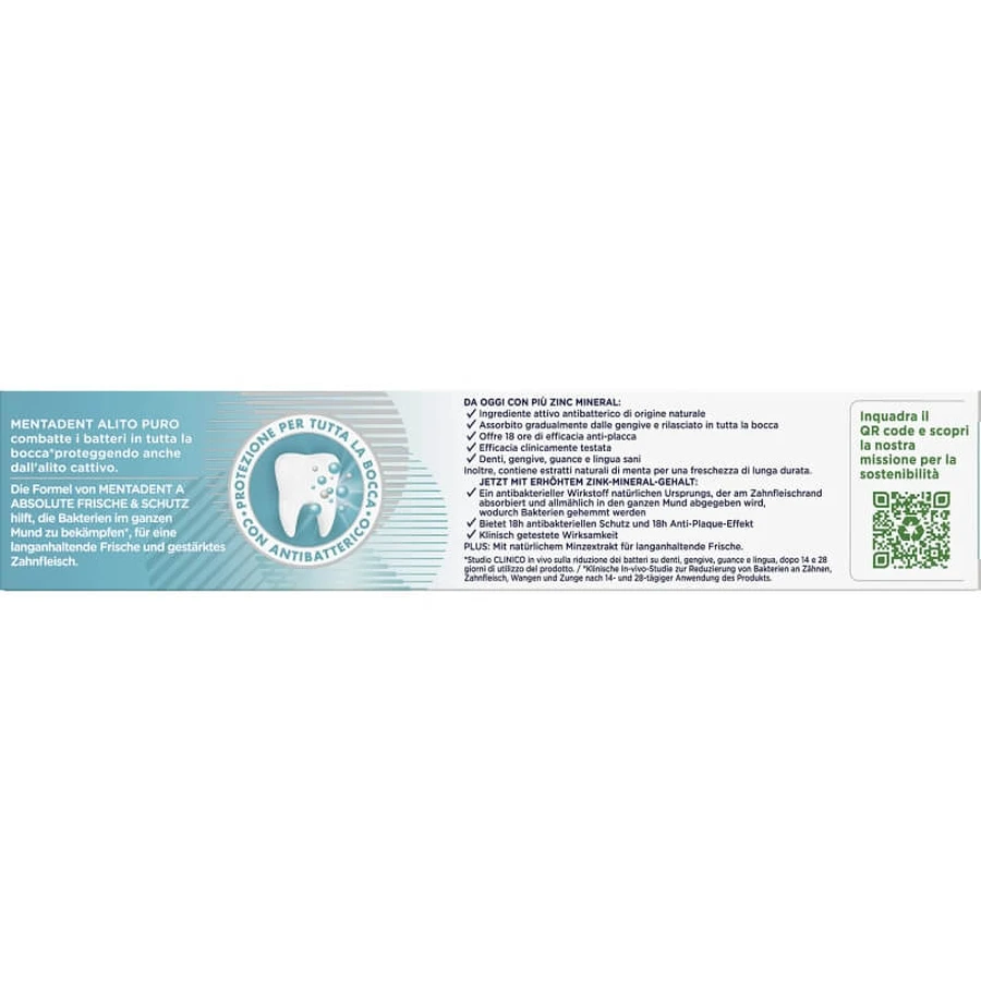 Mentadent Pure Breath – odświeżająca pasta do zębów 75 ml: ceny i cechy