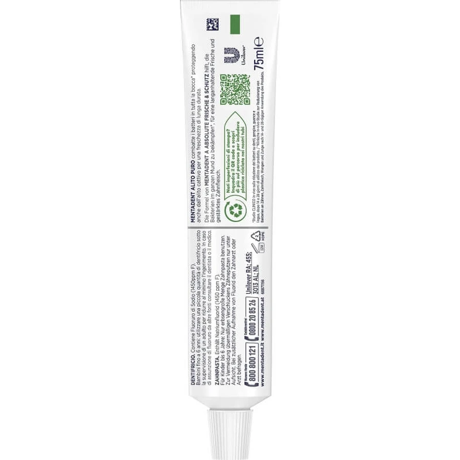 Mentadent Pure Breath – odświeżająca pasta do zębów 75 ml: ceny i cechy