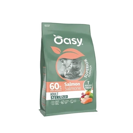Oasy Superior Formula dla wykastrowanych dorosłych kotów z łososiem – kompletna karma dla wykastrowanych dorosłych kotów, 300 g: ceny i cechy