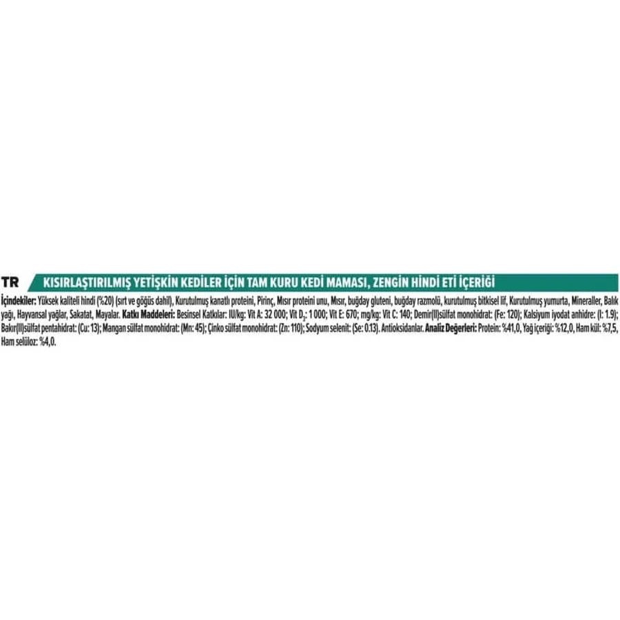 Purina Pro Plan Sterilized Adult 1+ Renal Plus Turkey - Compleet voer voor gesteriliseerde volwassen katten, 10 kg