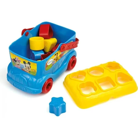 Clementoni Mickey Mouse-bus om blokjes op vorm te sorteren - 9 gekleurde blokjes