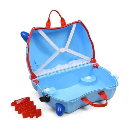 Walizka do jeżdżenia Trunki – Niebieski pies: ceny i cechy