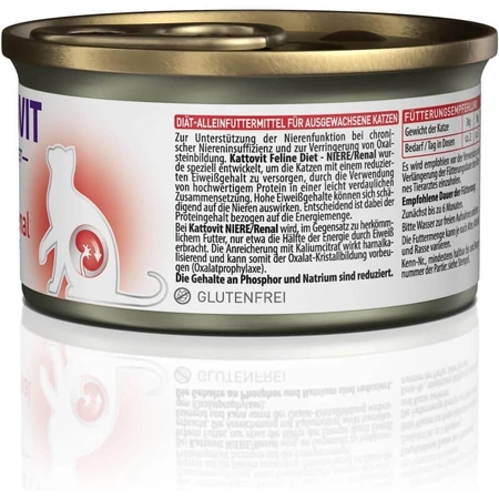 Kattovit Chicken Kidney Pate - Dietary Pate for Cats with Kidney Failure, 85 g
