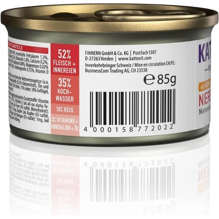 Kattovit Chicken Kidney Pate - Dietary Pate for Cats with Kidney Failure, 85 g