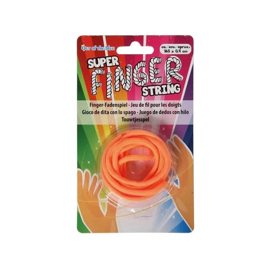 Out of the Blue Super Finger String - Finger Game with String, 165x0.4 cm - Assorted Colors