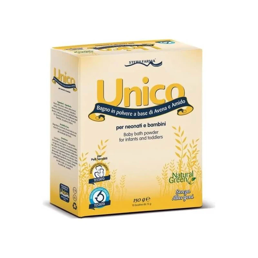 Sterilfarma Unico – produs de baie pentru nou-născuți și copii, 10 plicuri a câte 15 g