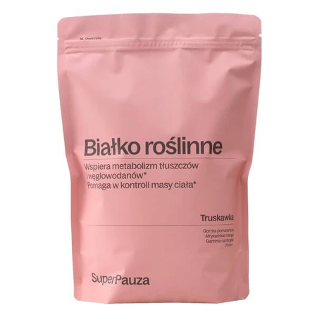 SuperPauza Plantaardige Eiwitten Superkorting, Poeder, Aardbeiensmaak, 750 g