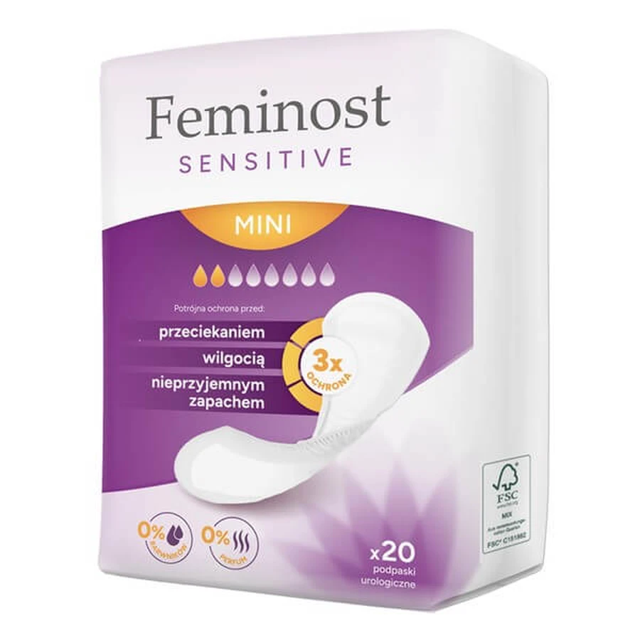 Feminost Sensitive, Urologische Binden, Mini, 20 Stück