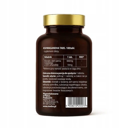 Medso Ashwagandha Tabs 666 mg, comprimidos, 100 unidades
