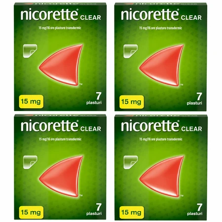 Nicorette Clear 15 mg, 4 x 7 parches, McNeil