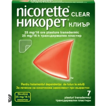Nicorette Clear, 25 mg, 4 x 7 parches, McNeil