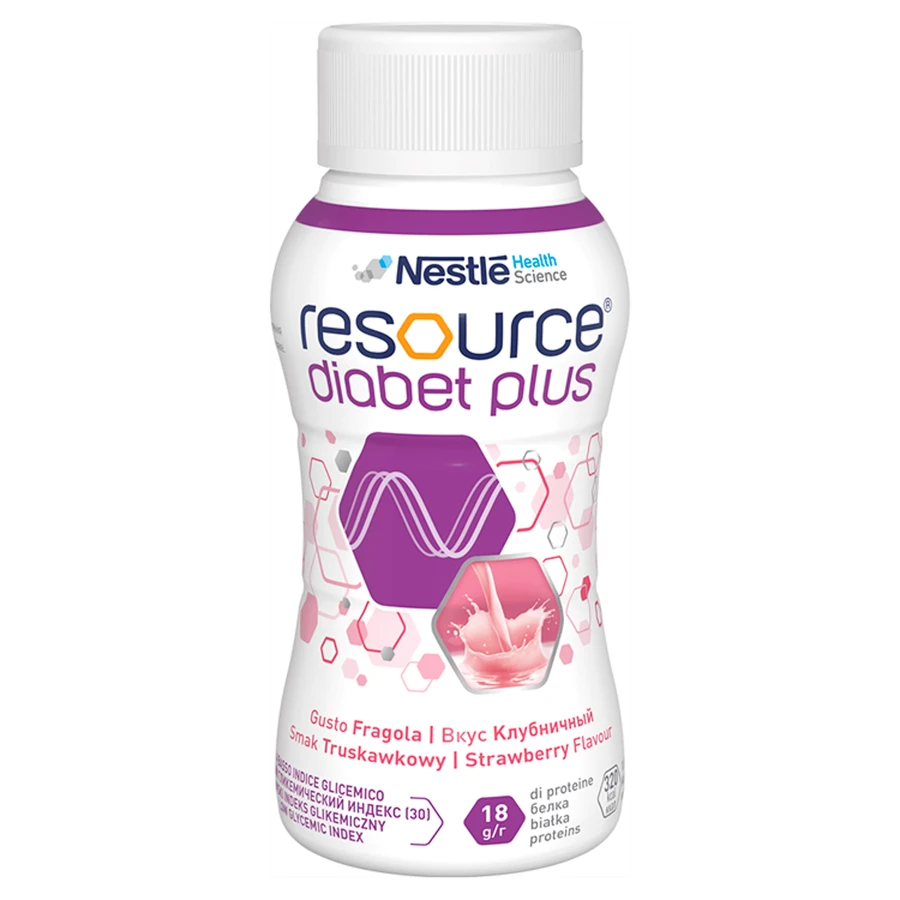 Resource Diabet Plus, aardbeiensmaak, 16 x 200 ml