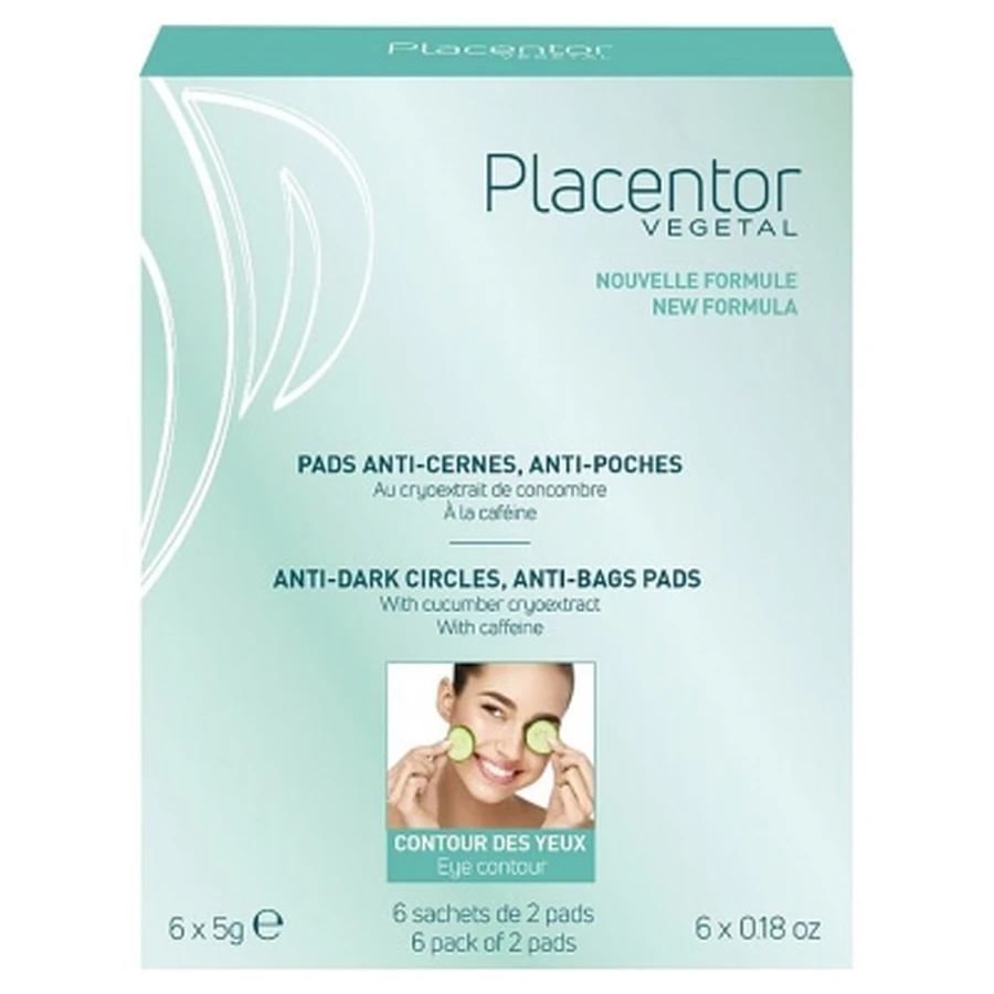 Discos Placentor Végétal contra las ojeras y la hinchazón, 6 x 5 g