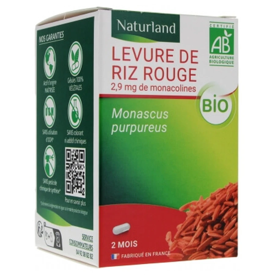 Naturland Organic Red Rice Yeast, 60 Vegecaps