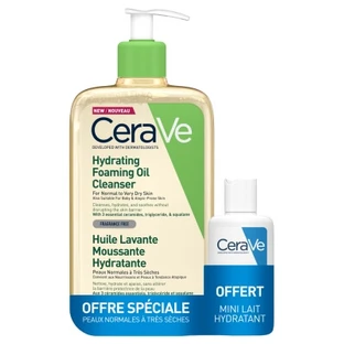 CeraVe Huile Lavante Moussante Hydratante 236 ml + Mini Lait Hydratant 20 ml Offert