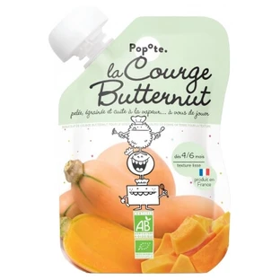 Popote Gourde Organic Butternut Squash Puree, 4–6 Months and Up, 120 g