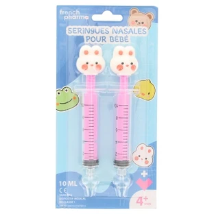 Jeringas nasales «French Pharma» para bebés a partir de 4 meses, con diseño de conejito, 2 x 10 ml