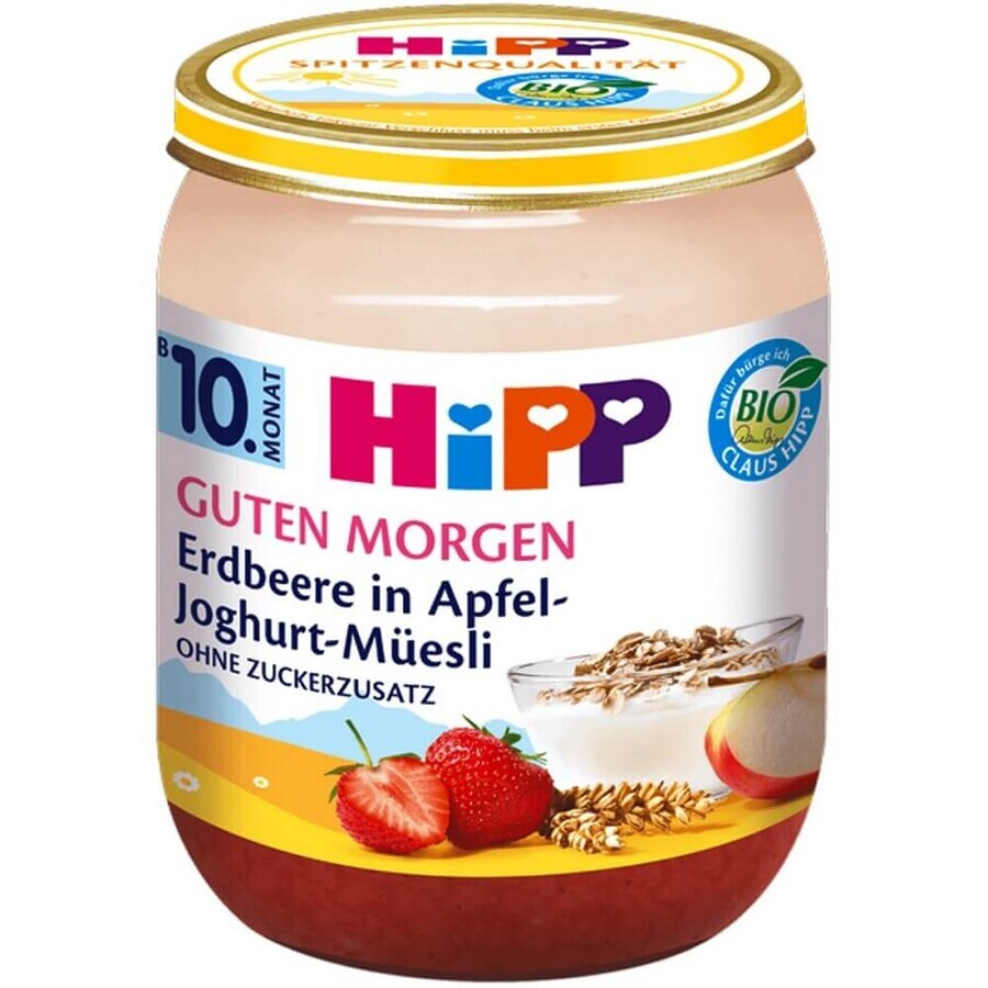 Guten-Morgen-Püree mit Äpfeln, Erdbeeren, Joghurt und Musli, 160 g, Hipp