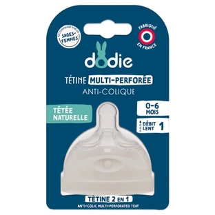 Dodie Tétine Multi-Perforée Anti-Colique Débit Lent 0-6 Mois