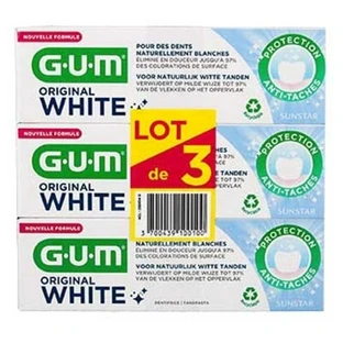GUM Original White Pastă de dinți Set de 3 x 75 ml