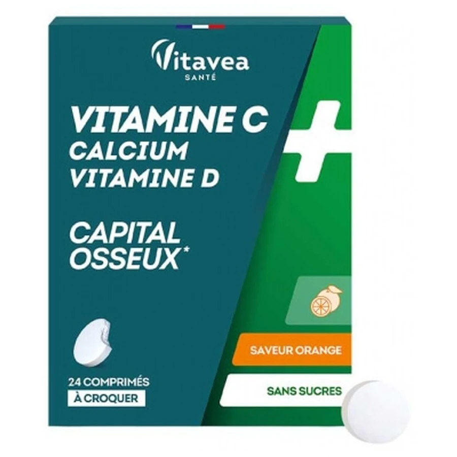Vitavea Vitamin C, Calcium, Vitamin D—24 Chewable Tablets