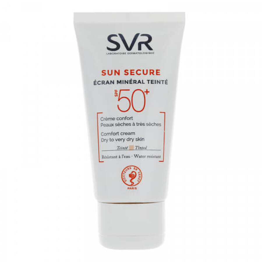 Crema nuantatoare pentru piele uscata si foarte uscata Sun Secure Ecran Mineral SPF 50+, 50 ml, SVR