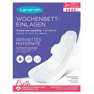 Lansinoh Serviettes Maternité +2 Semaines 12 Serviettes