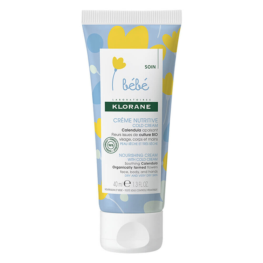 Cremă nutritivă cu Cold Cream, 40 ml, Klorane Bebe