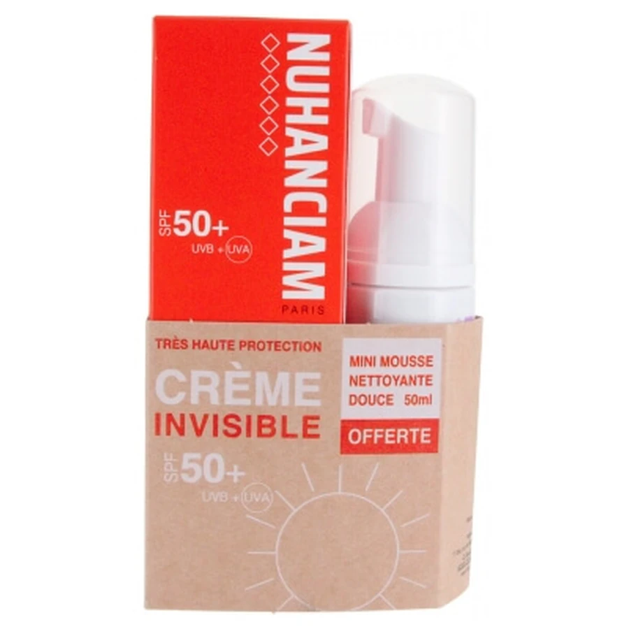 Nuhanciam Crema Invisibile SPF50+ 50 ml + Schiuma Detergente Delicata Struccante Radiance & Softness in omaggio 50 ml