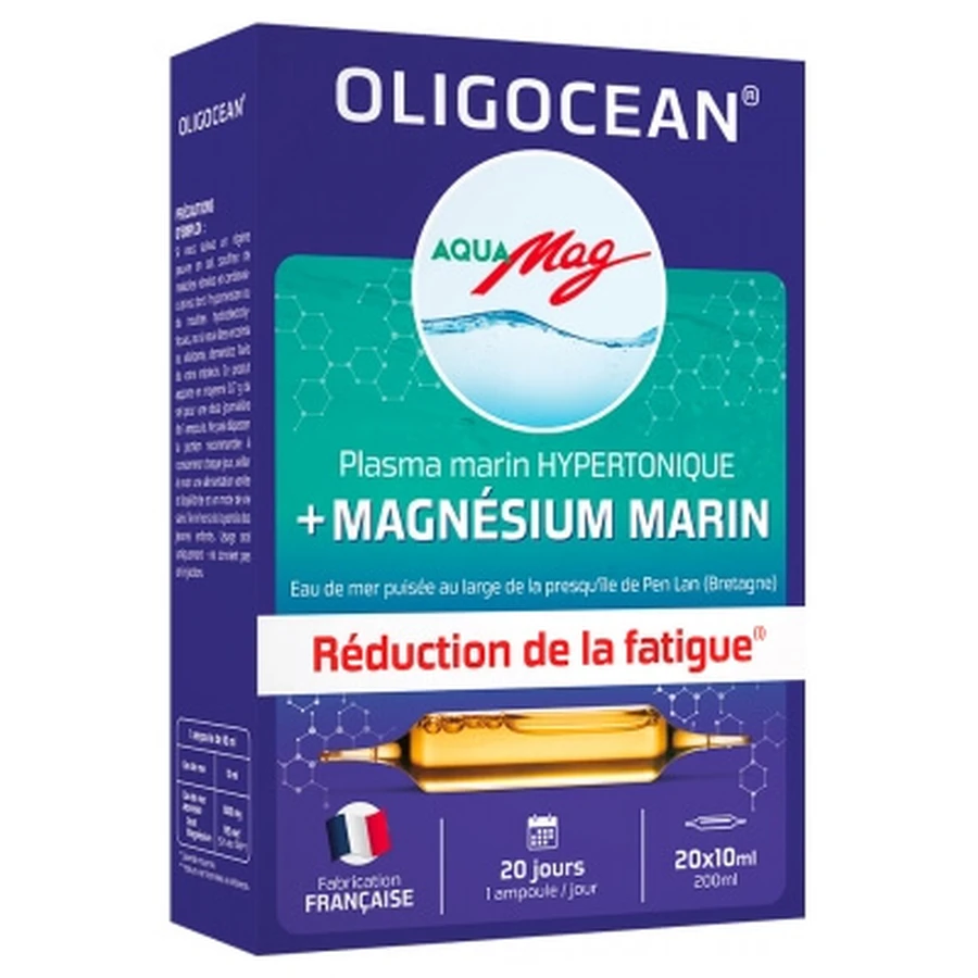 Oligocean Aqua Mag Plasma Marină Hipertonică + Magneziu Marin 20 de fiole