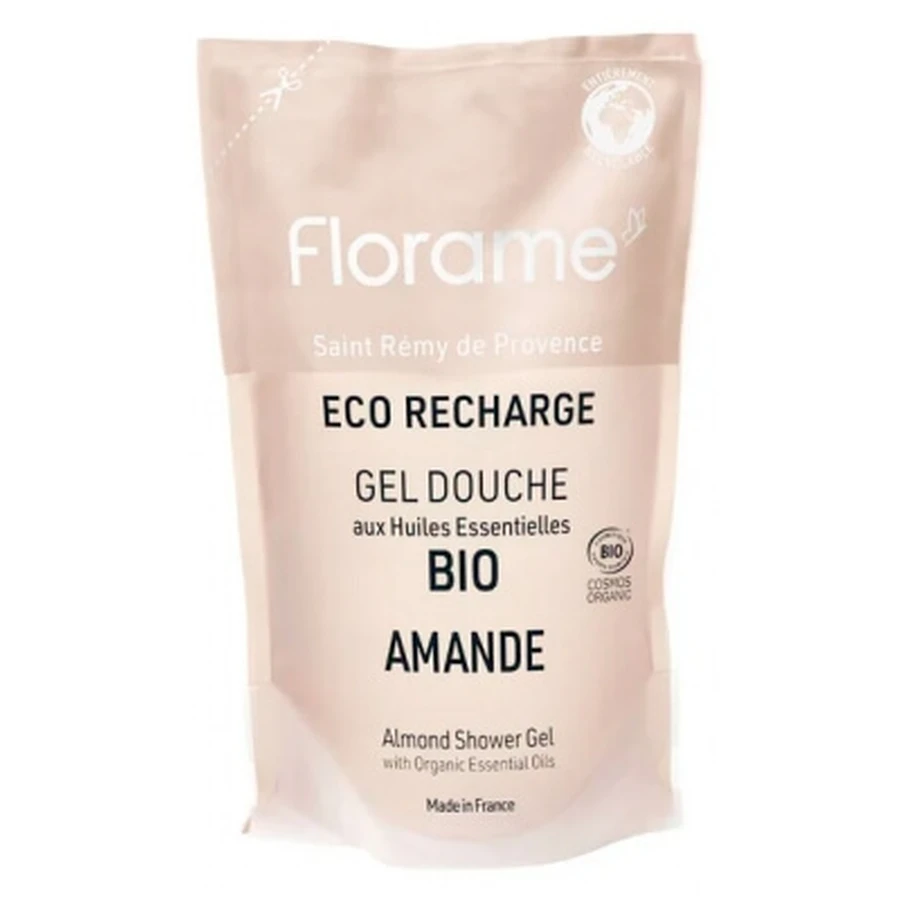 Gel de ducha de almendra ecológico Florame, recambio ecológico, 700 ml