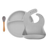 Set de hranire din silicon BWL II, Powder Grey, Minikoioi