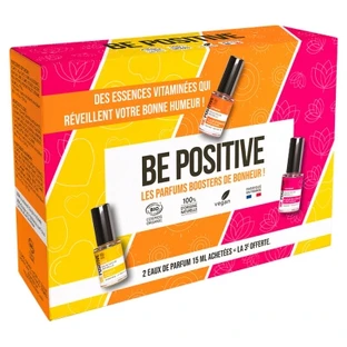 Be Positive Gift Set: Organic "Optimism, Love & Harmony" Vitamin-Infused Eau de Parfum, 2 x 15 ml + 15 Free