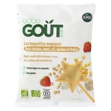 Barritas Good Goût Magic Sticks con garbanzos, maíz, arroz, quinoa y fresas — Para bebés a partir de 10 meses — Ecológicas — 35 g