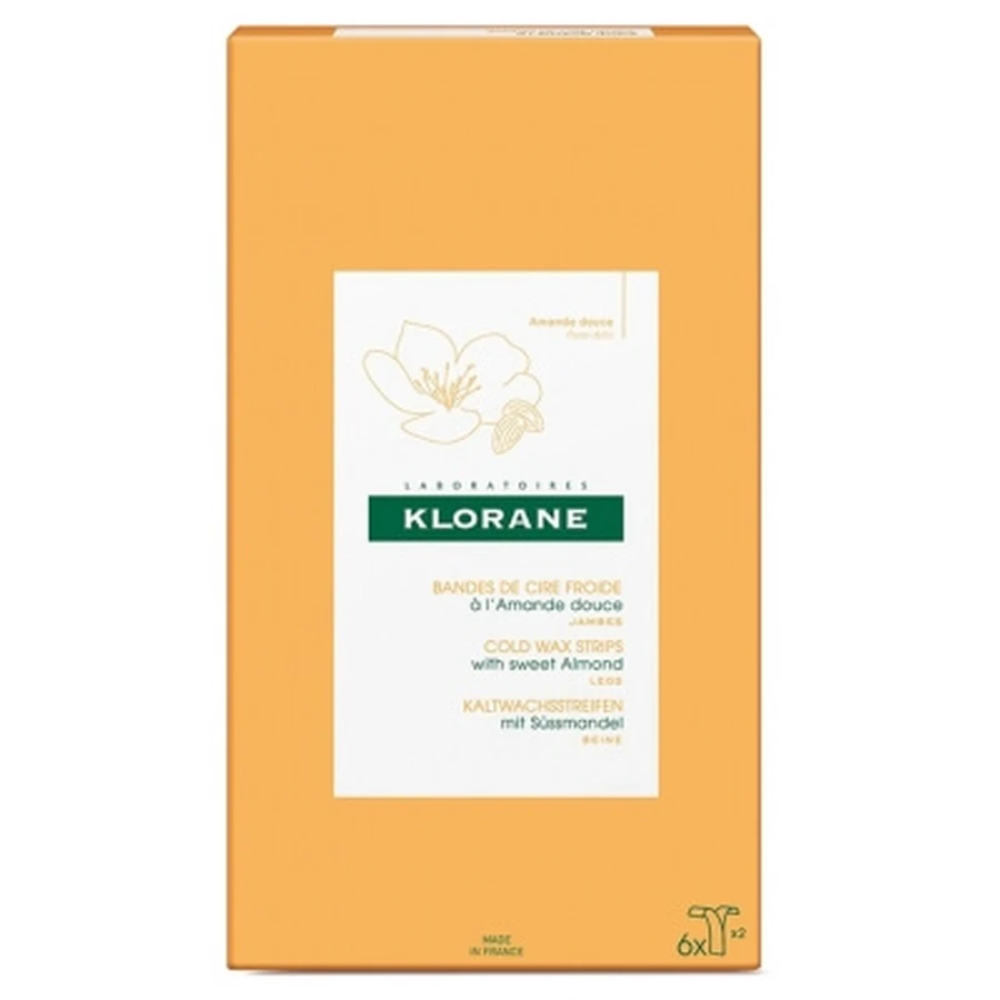 Klorane 6 koudwaxstrips met zoete amandel