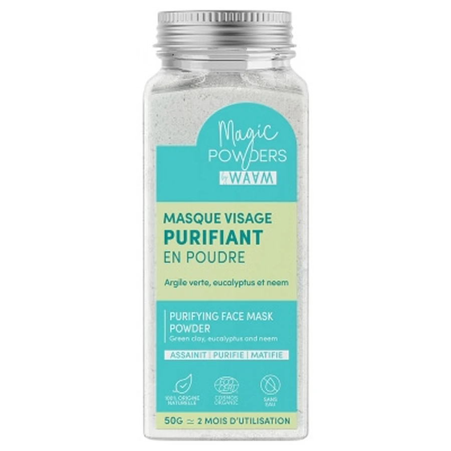 Mascarilla facial purificante orgánica Waam Magic Powders, 50 g