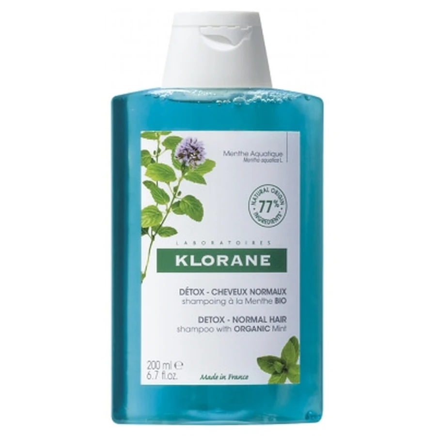 Klorane Détox - Păr normal Șampon cu mentă organică 200 ml
