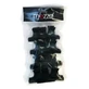 Mezzo Small Black Crocodile-Print Hair Clips