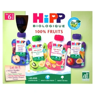 HiPP 100% fructe, de la 6 luni, ecologic, 8 pachete