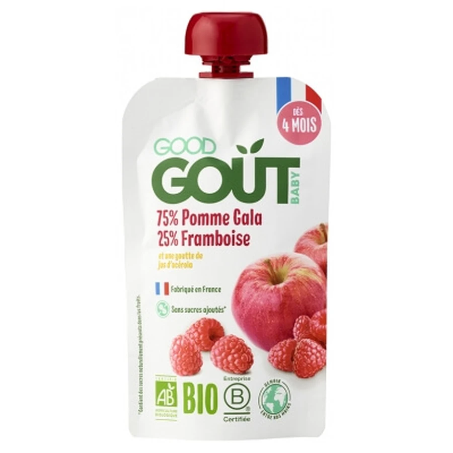 Good Goût Gala Apple and Raspberry, Organic, for Babies 4 Months and Up, 120 g