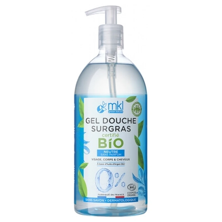 MKL Green Nature Gel de duș hidratant, neutru, fără parfum, organic, 1 L