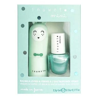 Inuwet Lippenbalsam-Set 3,5 g + Nagellack auf Wasserbasis mit Apfelduft 5 ml